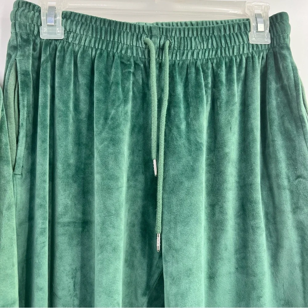 PINK Victoria’s Secret Velour Tracksuit Set Green Hoodie Pants Small Y2K